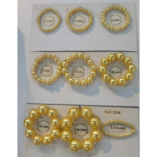 Sun Light Pearl Bead Gold - #D34