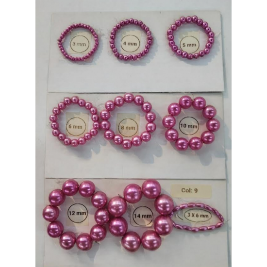 Sun Light Pearl Bead Hot Pink - #9