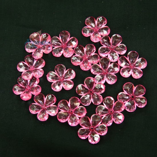  Acrylic Transparent Flower Bead 2.2cm - Light Pink (20gram/pack) #2653