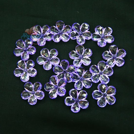 Acrylic Transparent Flower Bead 2.2cm - Light Purple (20gram/pack) #2653 