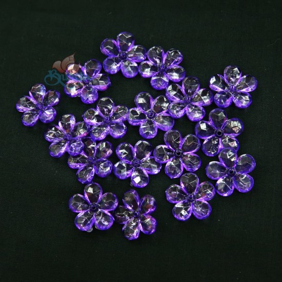  Acrylic Transparent Flower Bead 2.2cm - Purple (20gram/pack) #2653