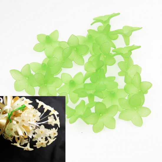 Acrylic Flower Bead 3cm - Apple Green (20gram/pack) #2752 