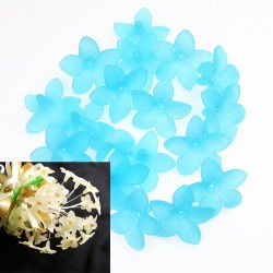 #2752 Acrylic Flower Bead 3cm - Pool Blue (20gram/pack)