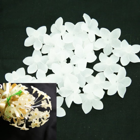 Manik Bunga Akrilik 3cm - Putih (20gram/pek) #2752