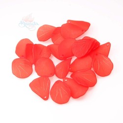 #0857 Acrylic Leaf Bead 2.5cm - Red (20g/pack)