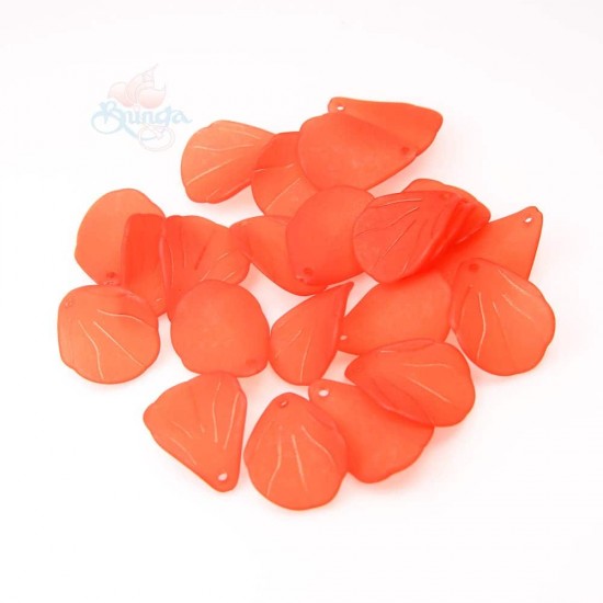 #0857 Acrylic Leaf Bead 2.5cm - Orange (20gram/pack)