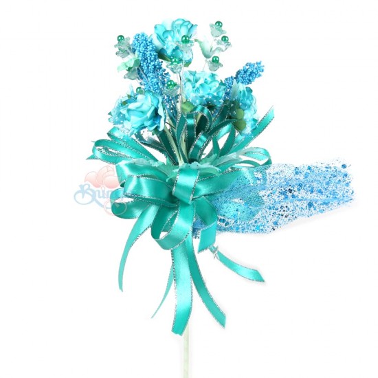 Wedding Flower Bunga Telur Teal Blue - 10pcs/box #2074 