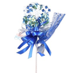 #2074 Wedding Flower Bunga Telur Royal Blue - 10pcs/box