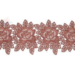 Lace Chemical Rose Flower Brown - 1 Meter 3034 