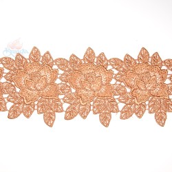 Lace Chemical Rose Flower Light Brown - 1 Meter 3034 