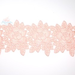 3034 Rose Flower Chemical Lace Light Peach - 1 Meter