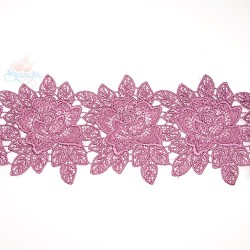 Lace Chemical Rose Flower Magenta - 1 Meter 3034 