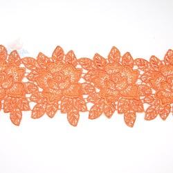 Lace Chemical Rose Flower Orange - 1 Meter 3034 