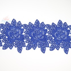 Lace Chemical Rose Flower Royal Blue - 1 Meter 3034