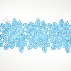 Lace Chemical Rose Flower Sky Blue - 1 Meter 3034 