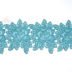 Lace Chemical Rose Flower Teal Green - 1 Meter 3034 