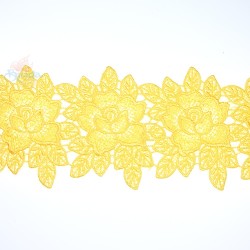 Lace Chemical Rose Flower Yellow - 1 Meter 3034 