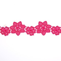 Small Chemical Prada Lace Crimson Pink - 1 Meter 1034 