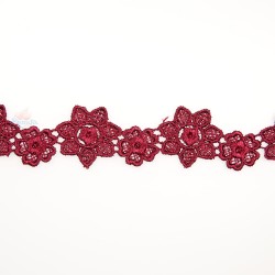 Small Chemical Prada Lace Maroon - 1 Meter 1034 