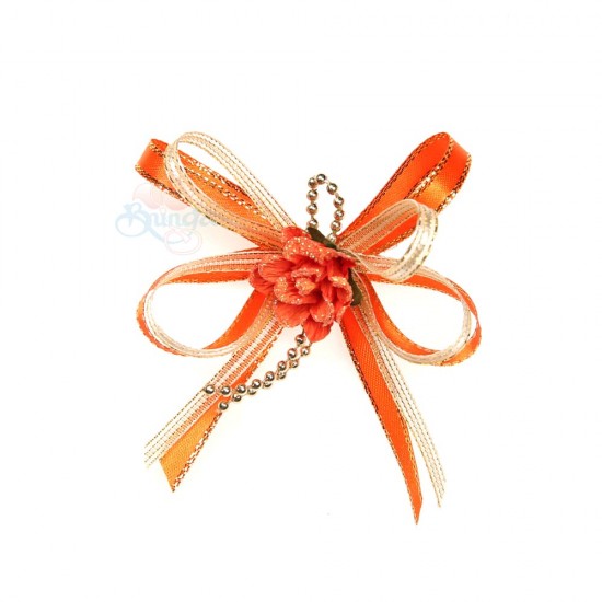 (RF19) Decoration Flower Brooch Orange - 1 Pcs