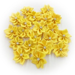 Bunga Satin Berlian Kuning #504 - 20pcs