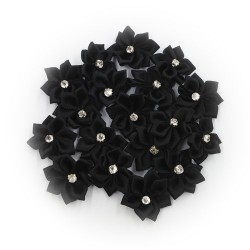  Flower Satin Diamond Black #BLK - 20pcs