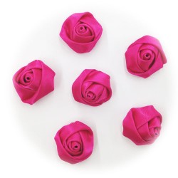Flower Satin Rose Hot Pink #516 - 10pcs