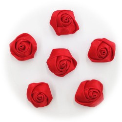 Bunga Rose Satin Merah #519 - 10pcs