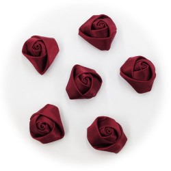 Flower Satin Rose Maroon #520 - 10pcs