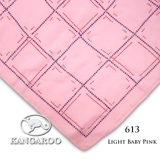 CZ Crystal & Kangaroo Premium Voile Scarf Tudung Bawal Plain 45" Light Baby Pink #613