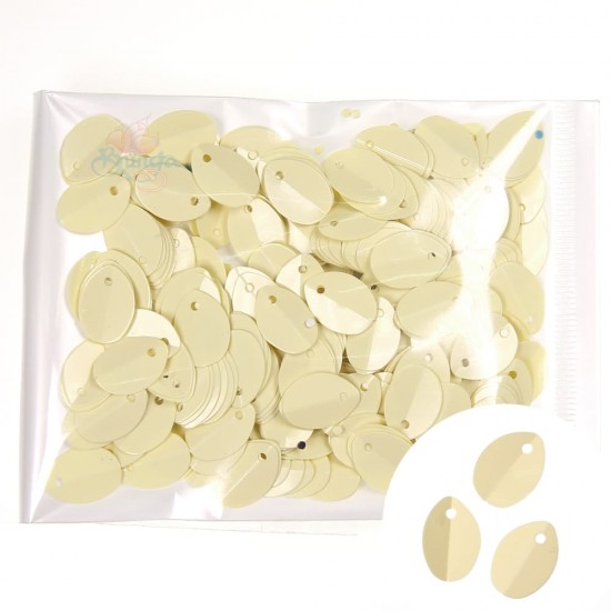 Folded Sequin Oval 9mmx13mm Cream - 1 Pack