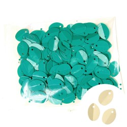 Folded Sequin Oval 9mmx13mm Jade Green - 1 Pack