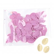 Labuci Bujur Berlipat 9mmx13mm Merah Jambu Violet - 1 Paket