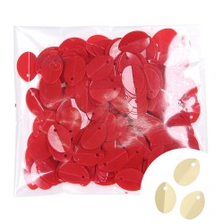 Folded Sequin Oval 9mmx13mm Red - 1 Pack