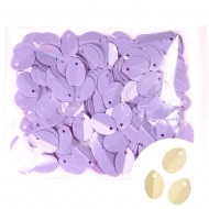 Labuci Bujur Berlipat 9mmx13mm Lavender Putih - 1 Paket