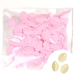 Folded Sequin Oval 9mmx13mm Light Pink - 1 Pack