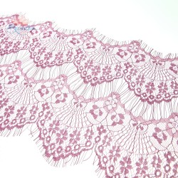  French Lace Fabric 2 Layers Light Magenta - 3 Meters #2001
