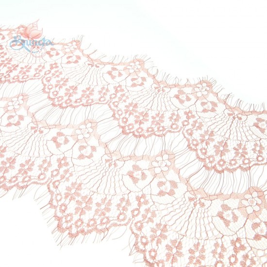 French Lace Fabric 2 Layers Peach - 3 Meters #2001 