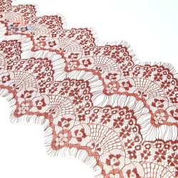  French Lace Fabric 2 Layers Rust - 3 Meters #2001