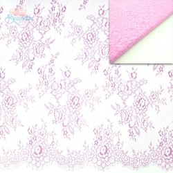 #5002 French Lace Fabric Wide 60 inchLight Pink - 3 Meters