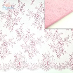 #5002 French Lace Fabric Wide 60 inchBaby Pink - 3 Meters