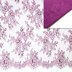 #5002 French Lace Fabric Wide 60 inchDeep Magenta - 3 Meters