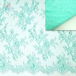 French Lace Fabric Wide 60 inchi Mint Green - 3 Meters #5002 