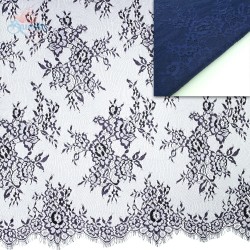  French Lace Fabric Wide 60 inchNavy Blue - 3 Meters #5002