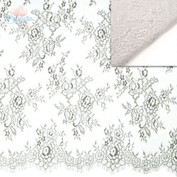 #5002 French Lace Fabric Wide 60 inchLight Grey - 3 Meters
