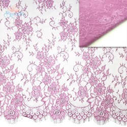 French Lace Fabric 60" Wide Dusty Magenta - 3 Meters #5001 