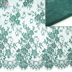  French Lace Fabric Wide 60 inchEmerald Green - 3 Meters #5001