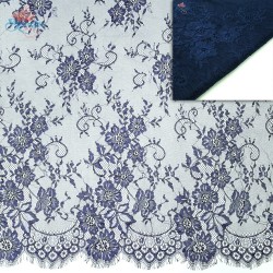  French Lace Fabric Wide 60 inchNavy Blue - 3 Meters #5001