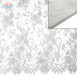  French Lace Fabric Wide 60 inchLight Grey - 3 Meters #5001