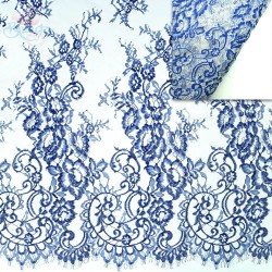 French Lace Fabric 60" Wide Blue - 3 Meters #4988 